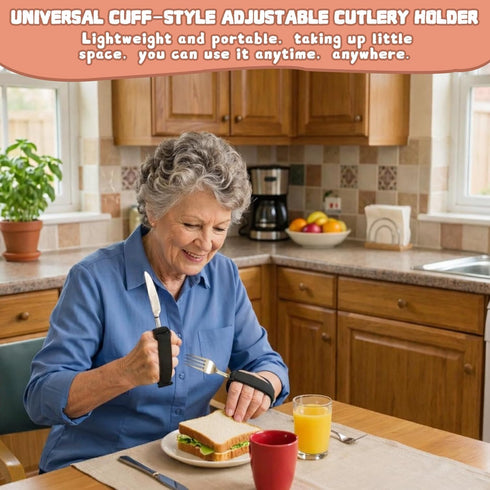 YCYuShen 2 PCS Universal Cuff, Adjustable Holder Strap for Hand Grip, Adaptive Utensils for Elderly, Practical Adaptive
