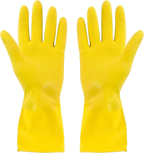 SteadMax 3/6 Pairs Reusable Natural Rubber Cleaning Gloves, Latex Non-Slip for Kitchen