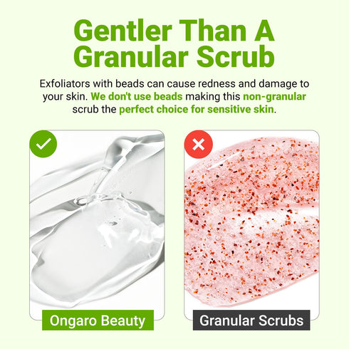 Ongaro Beauty Organic Face Scrub - Natural Exfoliating Face Wash & Enzyme Peel for Sensitive Skin, 4 FL OZ