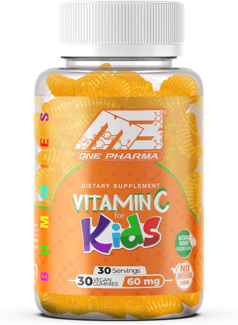 Vitamin C Gummies for Kids, Chewable Dietary Supplement for Immune Support, Natural Orange Flavor, 30 Gummies