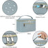 Wandering Nature Makeup Bag - Travel Organizer for Women in Eco Vegan Leather, Grayish Blue