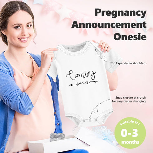 Set Pregnancy Announcement, Baby Announcement Ideas Include Felt Letter Board, Baby Onesie, Booties, Photo Frame