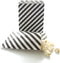 Tvoip 50 Pcs 5 x 7 Inches White and Black Striped Paper Bags, Holiday Wedding Favor Treat Bags