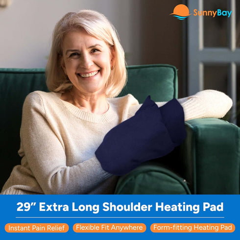 SunnyBay Microwave Heating Pad, Microwavable Neck and Shoulder Wrap for Pain Relief, 29x9 Inches