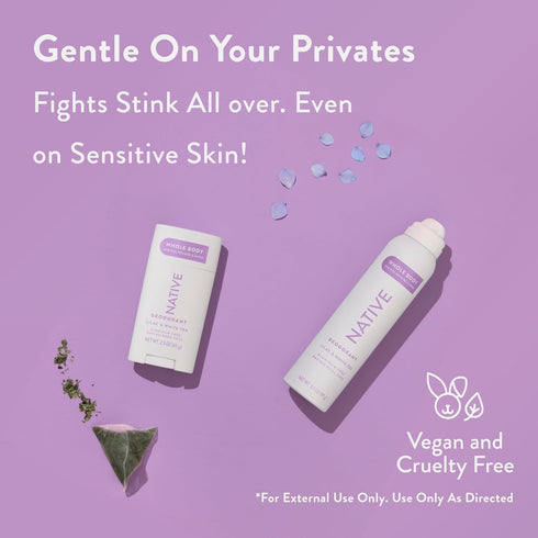 Native Whole Body Deodorant Stick - Naturally Derived Ingredients, 72 Hour Odor Protection, Lilac & Tea