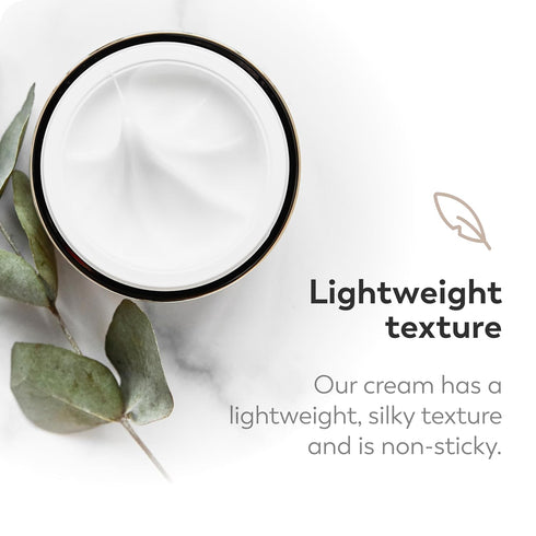 Moisturizer - Hydrating Face Cream for Dry and Sensitive Skin, Fragrance Free, Lightweight, Silky Texture, Collagen
