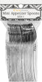 Plastic Mini Appetizer Spoons Value Pack, 100 Count Silver Mini Spoons for Appetizers, Disposable