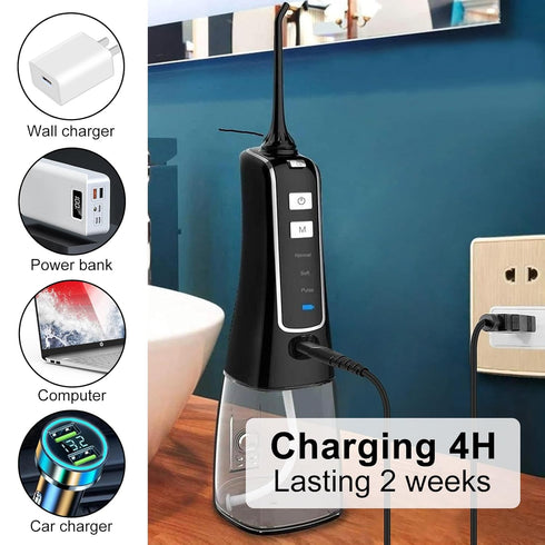 USB Charging Cable for Nicwell, Fairywill, Aquasonic, and More, Replacement Parts for Various Water Flossers, Black