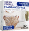 The Clean People Fragrance Free Laundry Detergent Sheets, 32 Pack | Hypoallergenic, Ultra Concentrated, Stain Fighting