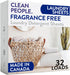 The Clean People Fragrance Free Laundry Detergent Sheets, 32 Pack | Hypoallergenic, Ultra Concentrated, Stain Fighting