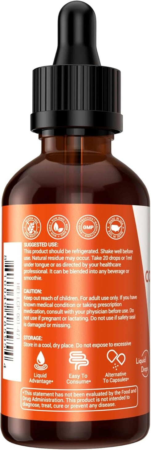 Liquid Collagen for Women, 4-in-1 Collagen Peptides with Biotin, 25000 MCG Drops, Raspberry Flavor