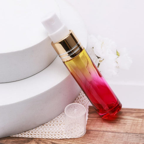 14Pcs 10ml Yellow Rose Gradient Color Spray Bottles - Refillable Makeup Travel Fine Mist Sprayer
