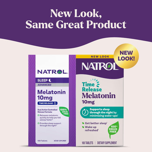 Natrol Melatonin 10mg Tablets, Advanced Sleep Dietary Supplement, 100 Time Release Tablets