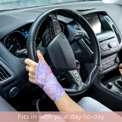 2-Pack Stylish Compression Wrist Wraps and Carpal Tunnel Brace for Women, Fitness, Exercise, Arthritis Pain Relief,