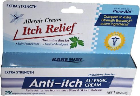 Pure-Aid Extra Strength Anti-itch Allergic Cream, 1oz