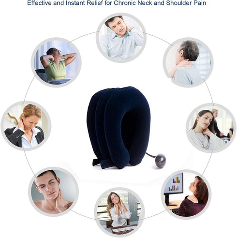 Cervical Neck Traction Device, Inflatable Neck Stretcher for Chronic Neck & Shoulder Pain Relief, Neck Brace