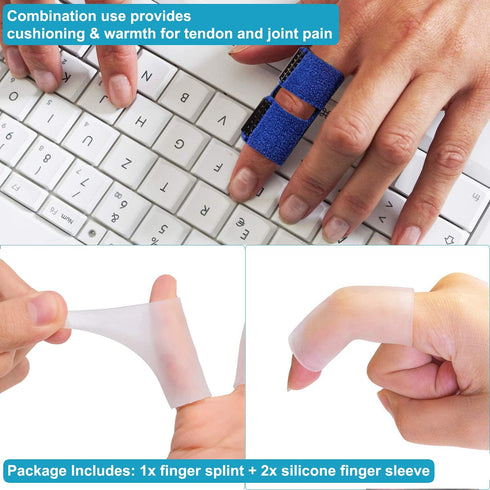 Trigger Finger Splints, Finger Brace for Pain Relief, Sport Injuries, Basketball, Senior Tendon Release, Blue
