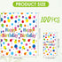 Muplaya 100 Pack 4.3" x7.8" Paper Towels Colorful Polka Dot Happy Birthday Disposable Napkins disposable hand towels