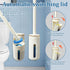 Disposable Toilet Bowl Brush Set, Toilet Cleaner Wand with Long Handle, Wall Mounted Cleaning System for Bathroom (1