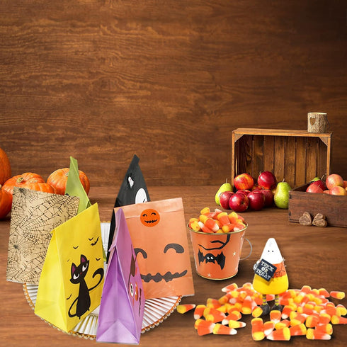 Halloween Treat Bags, 24 Pcs Trick or Treat Goody Gags Gift Bags with 24 Pcs Stickers for Party Supplies