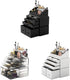 READAEER 3 Pieces Makeup Organizer with 6 Drawers for Cosmetic Storage (Black)