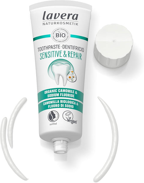 Lavera Organic Sensitive & Repair Toothpaste with Fluoride, New 2.54 fl oz