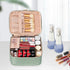 OCHEAL Large Double Layer Makeup Bag, Vertical Storage Cosmetic Case for Women/Girls with Multiple Compartments-Green