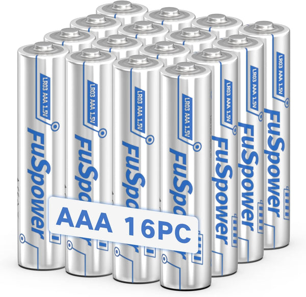 AAA Batteries 16 Pack, 1.5 Volt Alkaline Triple A Battery 1200mAh with 10-Year Shelf Life