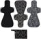 ReUseLife 4 Pack 16 Inch Cloth Menstrual Pads,Reusable Washable Overnight or Post Partum