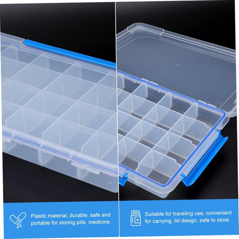 Portable Plastic Pill Organizer - Day Medicine Box for Travel