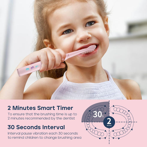 SEAGO Kids Electric Toothbrush, Sonic Soft Bristle Rechargeable, 5 Modes, Includes 4 Replacement Brush Heads, Ages 3-12