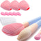 Silicone Travel Make-up Brush Holder, 3-Pcs Large + 5 Small with Cleaner Mat Pad for Storage and Cleaning