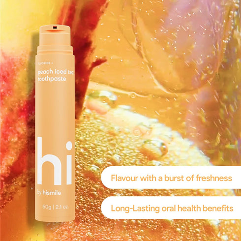 Hi by Hismile Toothpaste in Peach Iced Tea Flavor