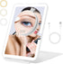 Rechargeable Travel Makeup Mirror with Lights, Portable Lighted Vanity Mirror, 10X Magnification, 70 LEDs, Touch