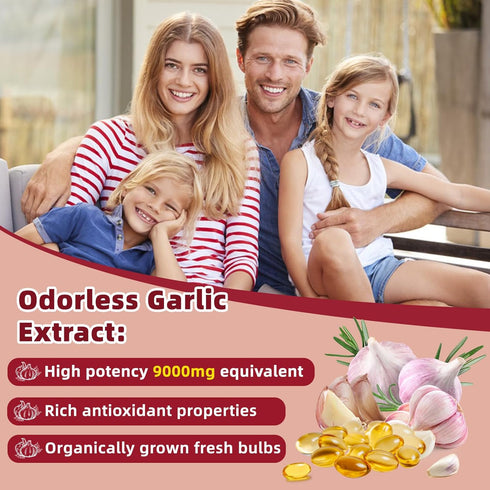 Skiseoy 9000mg 2 Immune 300 Aged Garlic Extract Odorless Years Organic Aged Garlic Supplements with Elderberry, Vitamin