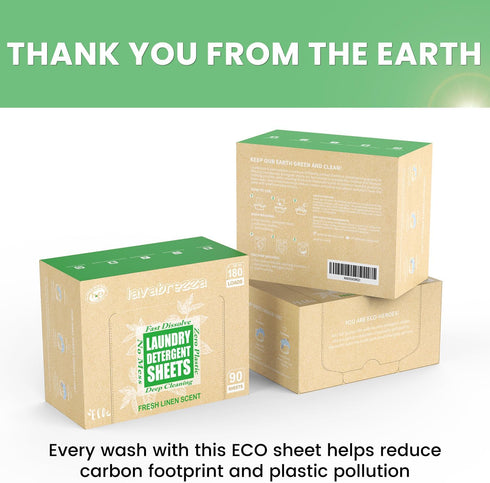 Laundry Detergent Sheets, Eco-Friendly Liquidless Strips, 180 Loads, Fresh Linen Scent, Easy to Use, Plant-Based