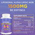 Liposomal Alpha Lipoic Acid 1500mg with Acetyl-L-Carnitine 900mg, Ubiquinol 100mg & Vitamin E 15mg, 60 Softgels (2