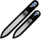 Mont Bleu Premium Set of 2 Glass Nail Files, Hand Decorated with Crystals in Black Velvet Sleeve