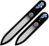 Mont Bleu Premium Set of 2 Glass Nail Files, Hand Decorated with Crystals in Black Velvet Sleeve