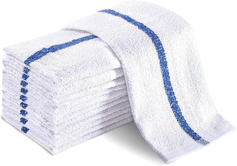 Bulk Bar Towels - 24 Pack Kitchen Dish Cleaning Cloths, Reusable Cotton for Hand Drying, Washing Dishes, Home Supplies
