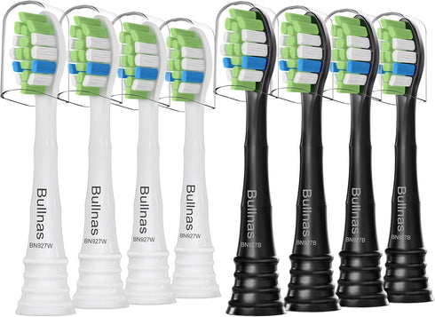 Replacement Toothbrush Heads for Philips Sonicare ProtectiveClean 4100 5100 5300 6100, 8 Count, Black/White
