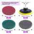 Swpeet 16Pcs 4Inch 3 1 Different Color Scrubbing Pads Drill Powered Brush Tile Scrubber Scouring Pads Cleaning Kit
