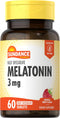 Melatonin 3mg Fast Dissolve, 60 Vegetarian Tablets, Natural Berry Flavor, Non-GMO, Gluten Free Supplement
