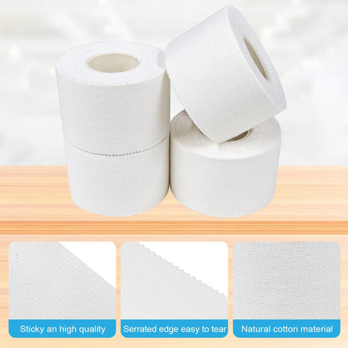 Residue(1.5in*10yd*2rolls*White) Athletic Tape Athletic & Medical Trainers & First Aid Tape for Injuries Wrist Ankle