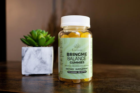 Gummies 90 Count BRINGME Balance Pre & Probiotic Pineapple, Collagen, Pre & Prebiotics for pH Balance, Gut & Skin