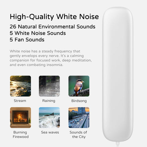 Under-Pillow Bone Conduction Sleep Speaker & White Noise Sound Machine with Sleep Timer, TF Card Compatible | for Side