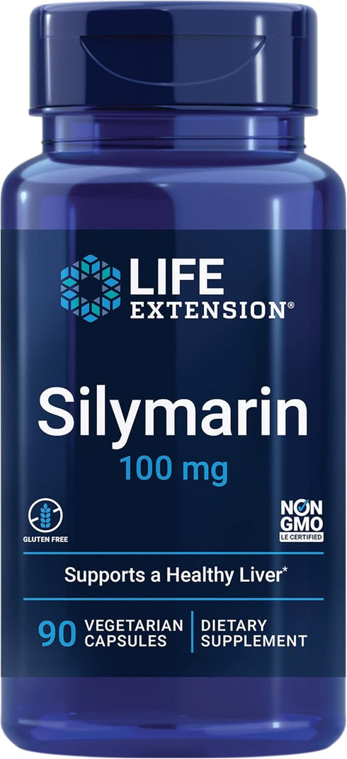 Life Extension Silymarin Milk Thistle Extract, Supports Liver Health, Gluten-Free, Non-GMO, Vegetarian, 90 Capsules