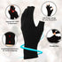 3 Pairs Compression Craft Arthritis Gloves, Fingerless Pressure Relief for Quilting, Sewing, Typing (Black, Gray,