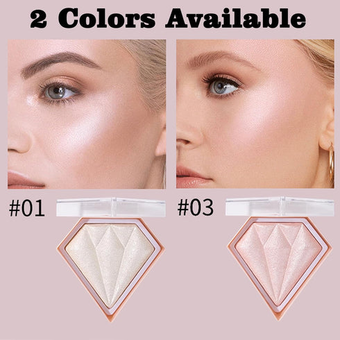 MEICOLY Baked Highlighter Powder Palette, Natural Face Highlighter Shimmer Powder, Long Lasting Glittery Makeup