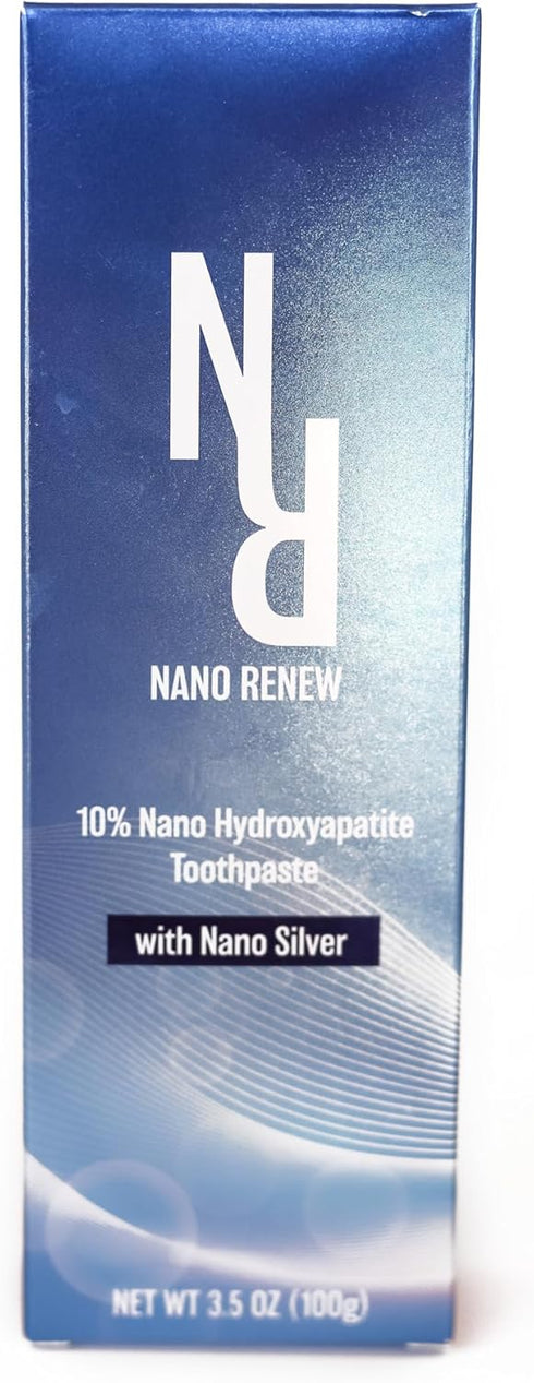 Nano Renew 10% 3.5 oz Nano Hydroxyapatite Toothpaste (Fluoride Free), with Nano Silver, Natural, Remineralizing